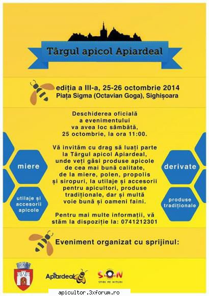 tirgul apicol apiardeal sighisoara lll 25-26 oct. 2014 tirgul apicol apiardeal sighisoara lll 25-26