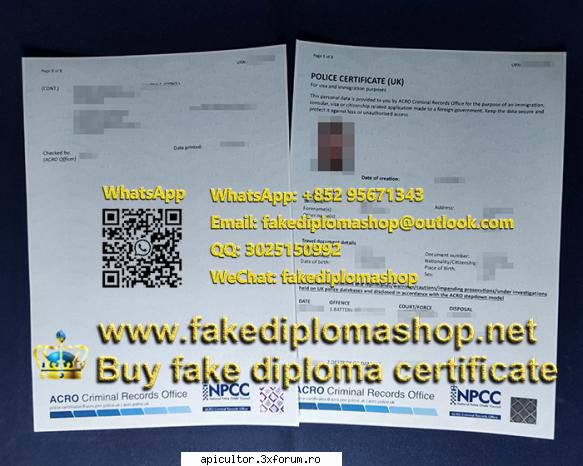 WhatsApp+ 定制国家警察局长委员会证书 order NPCC certificate - fakediplomashop - APICULTOR INCEPATOR
